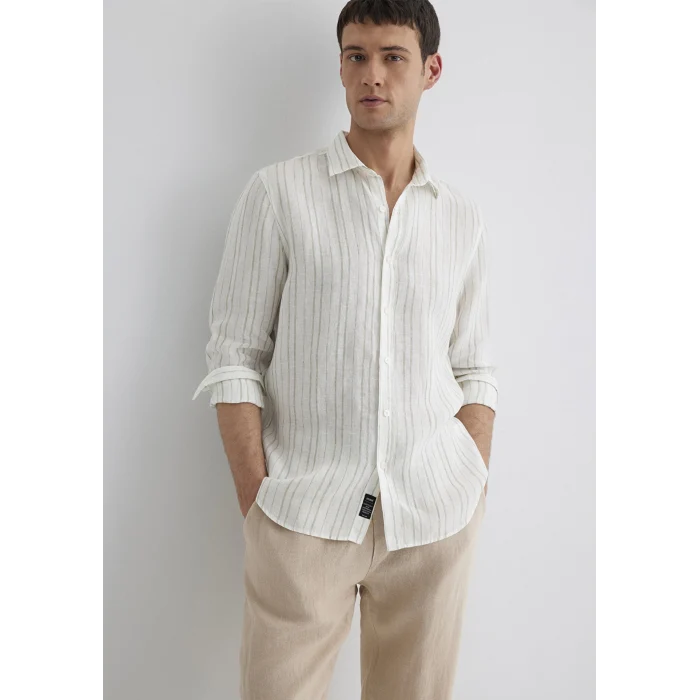 Mavi 0211525-71481 Çizgili Yeşil Gömlek