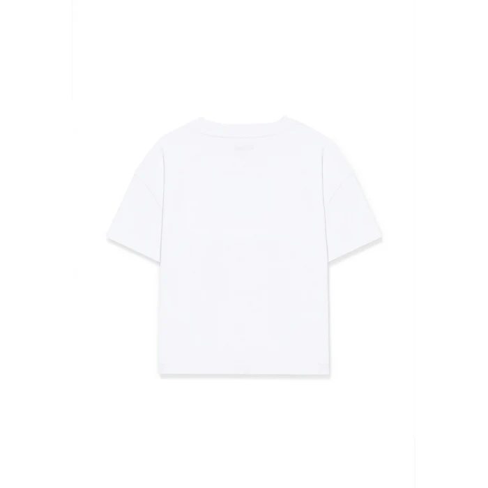 Mavi 7610180-620 Miav Baskılı Beyaz Crop Çocuk Tişört