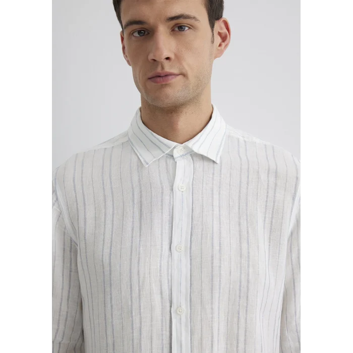 Mavi 0211525-89288 Çizgili Mavi Gömlek