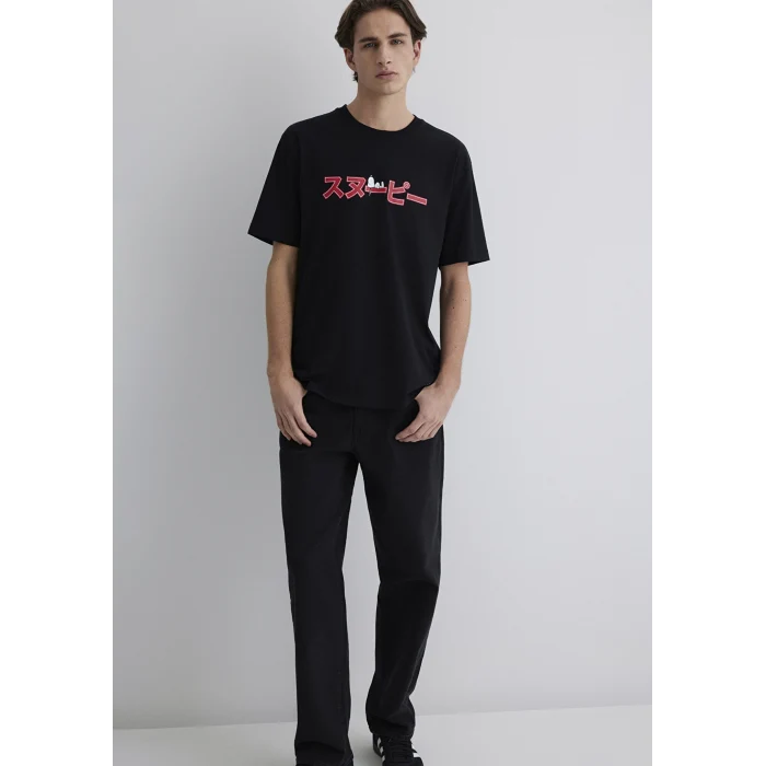 Mavi 0612661-900 Peanuts Baskılı Siyah Tişört