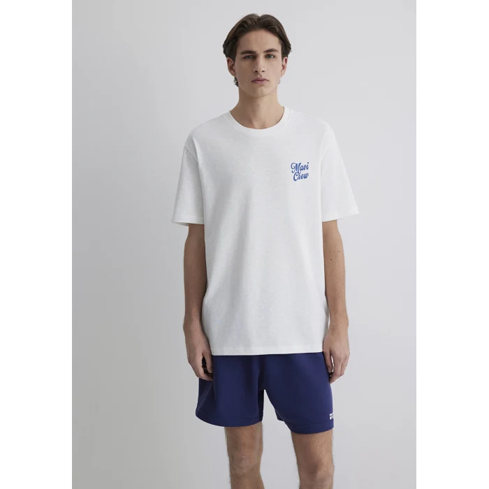 Mavi 0612667-70057 Mavi Crew Baskılı Ekru Tişört