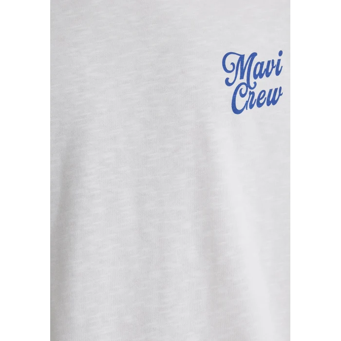 Mavi 0612667-70057 Mavi Crew Baskılı Ekru Tişört