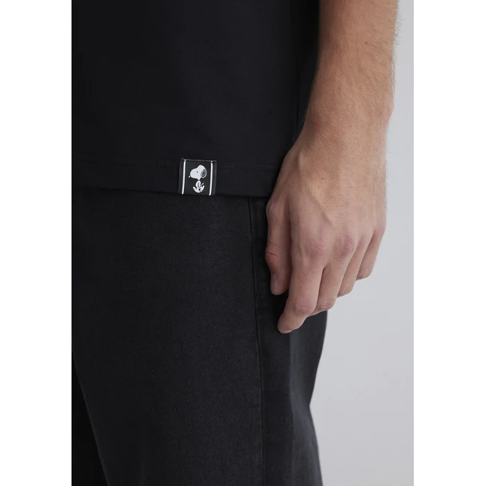 Mavi 0612661-900 Peanuts Baskılı Siyah Tişört