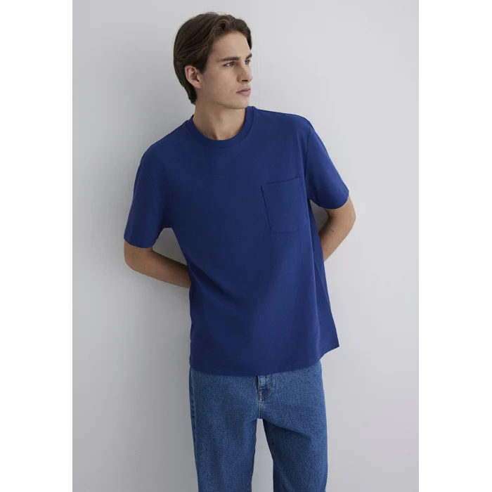 Mavi 066248-70722 Cep Detaylı Mavi Basic Tişört