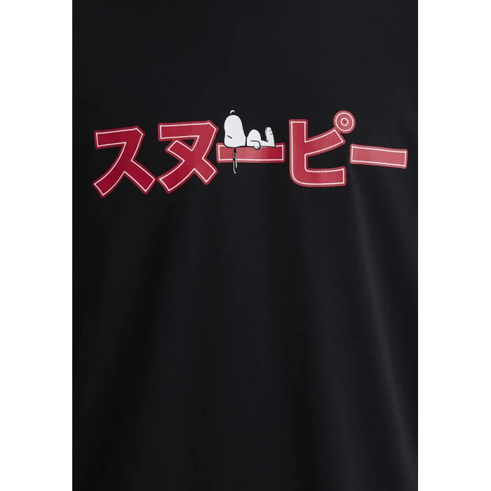 Mavi 0612661-900 Peanuts Baskılı Siyah Tişört