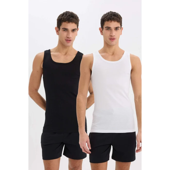 Defacto Y9056 Siyah Slim Fit Dar Kesim Ribana 2li Atlet