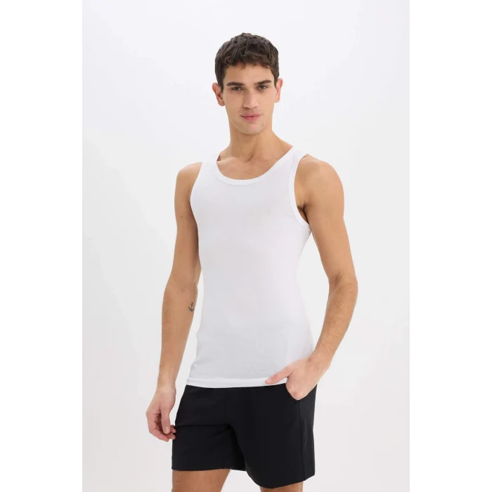 Defacto Y9056 Siyah Slim Fit Dar Kesim Ribana 2li Atlet