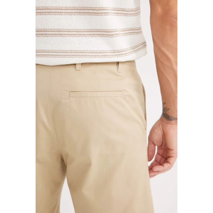 Defacto C7684 Bej %100 Pamuk Regular Fit Gabardin Bermuda Şort