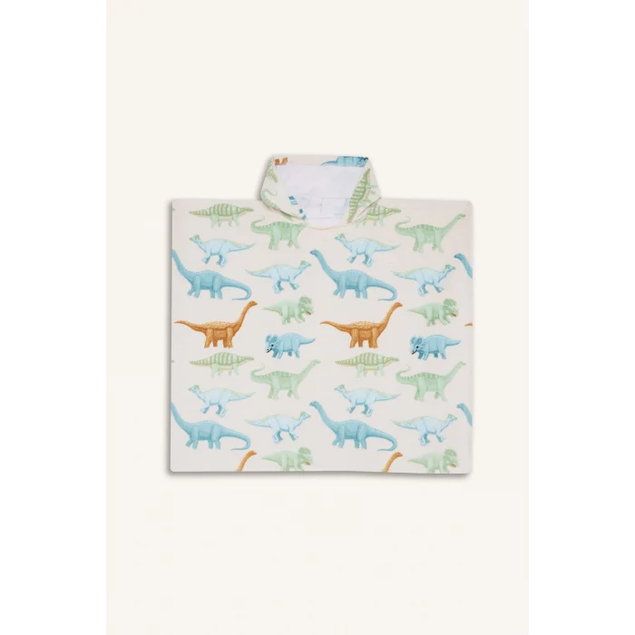 Defacto E3925 Bej Erkek Çocuk Desenli Pamuklu Panço Havlu