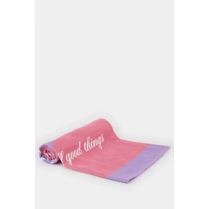 Defacto E3911 Pembe Kız Çocuk Baskılı Pamuklu Plaj Havlusu