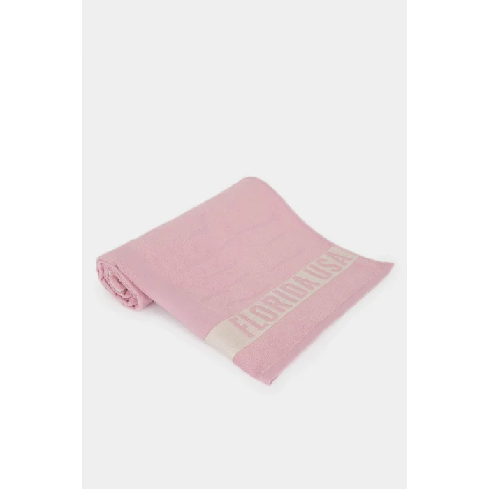 Defacto E3761 Pembe Kadın Desenli Pamuklu Plaj Havlusu
