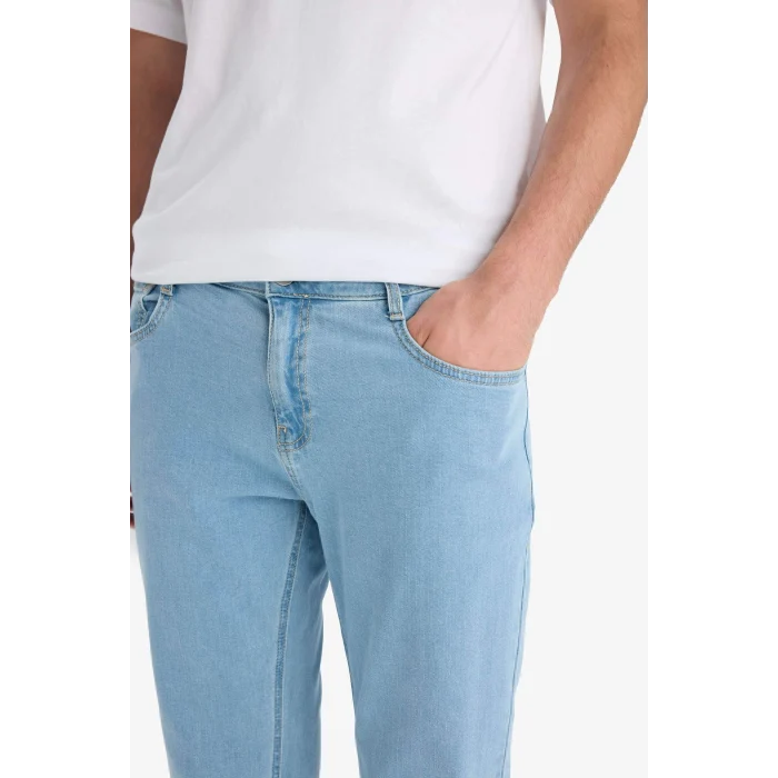 Defacto E7268 Mavi Sergio Regular Fit Normal Kalıp Normal Bel Boru Paça Jean Pantolon