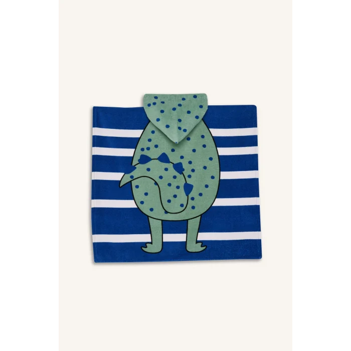 Defacto E5397 Lacivert Erkek Çocuk Desenli Pamuklu Panço Havlu