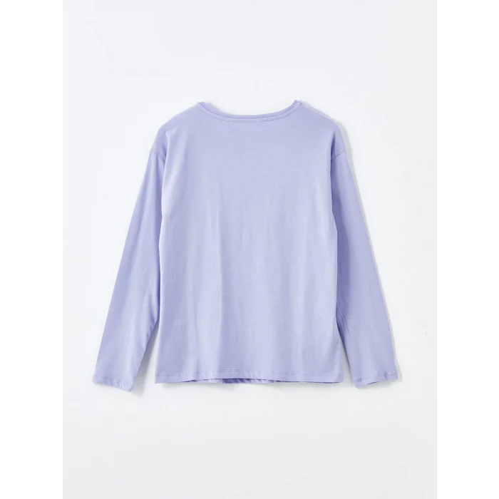 LCW DREAM Ekru Bisiklet Yaka Baskılı Kısa Kollu Kadın Pijama Takımı