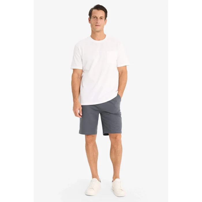 Defacto D7931 Beyaz New Regular Fit Bisiklet Yaka Kısa Kollu Pamuklu Basic Düz Pike Tişört