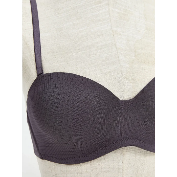 LCW DREAM Antrasit Balenli Dolgusuz Düz Straplez Sütyen