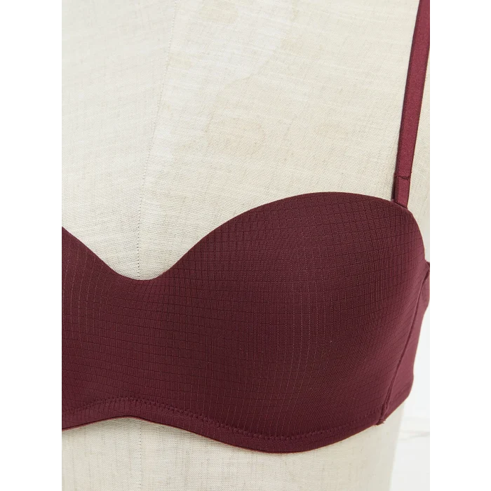 LCW DREAM Mürdüm Balenli Dolgusuz Düz Straplez Sütyen