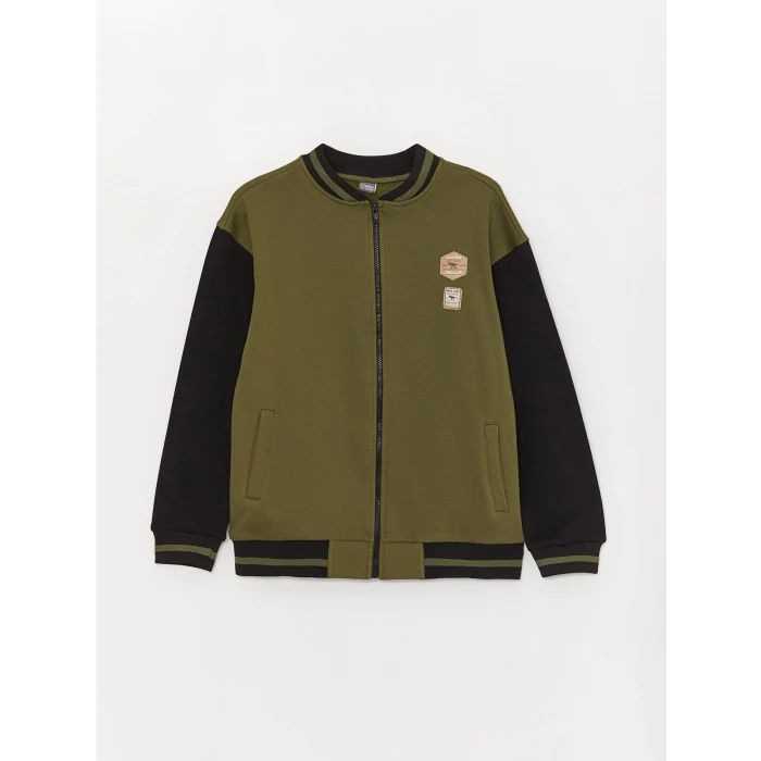 LCW Kids Yeşil Baskılı Uzun Kollu Erkek Çocuk Kolej Ceket