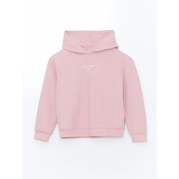 LCW Kids Pembe Kapüşonlu Kız Çocuk Sweatshirt ve Tayt