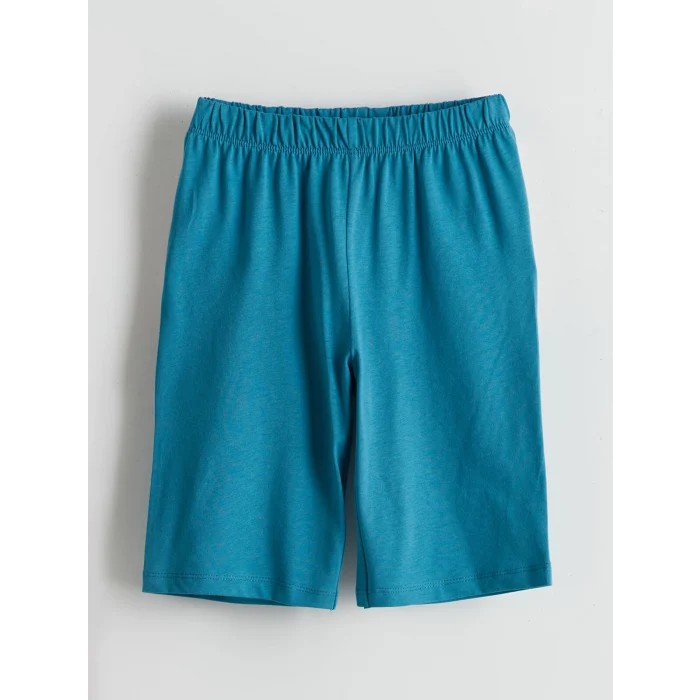 LCW Kids Yeşil Baskılı Penye Erkek Çocuk Şortlu Pijama Takım