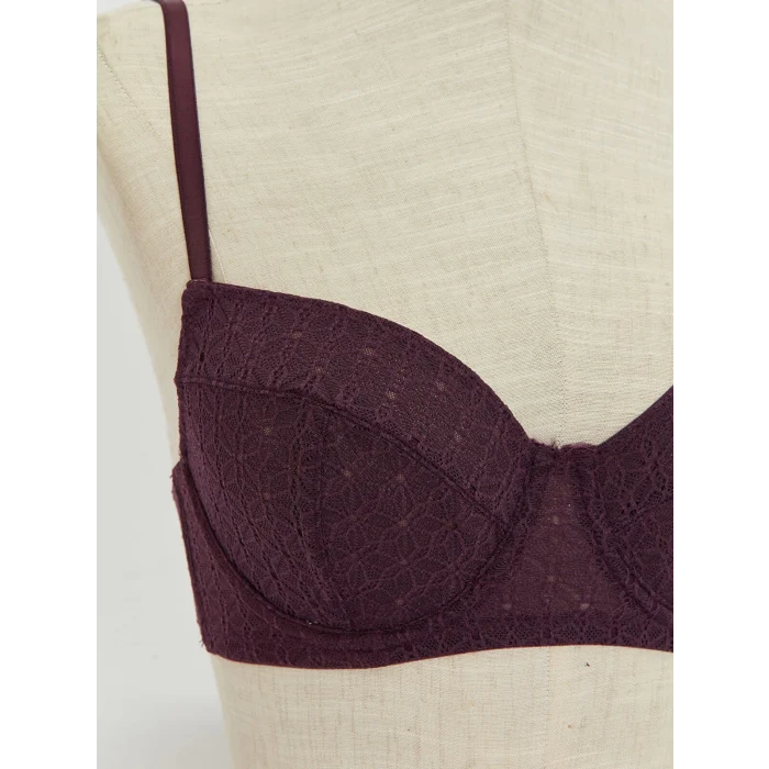 LCW DREAM Mor Balenli Dolgusuz Dantelli Straplez Sütyen