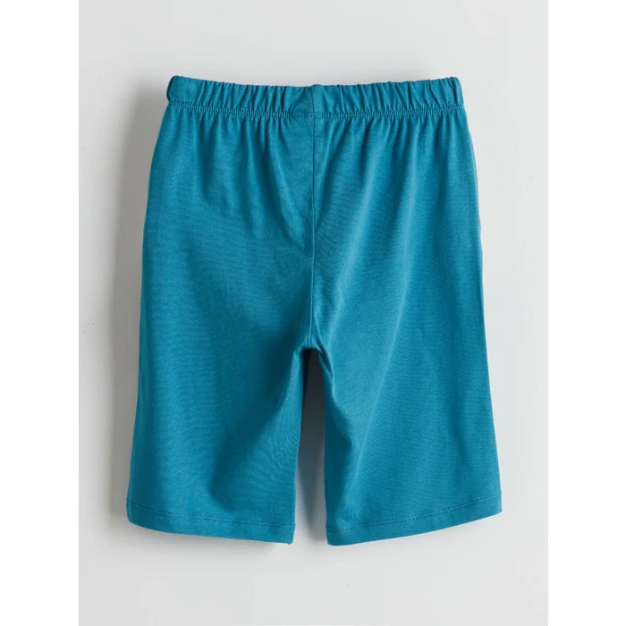 LCW Kids Yeşil Baskılı Penye Erkek Çocuk Şortlu Pijama Takım