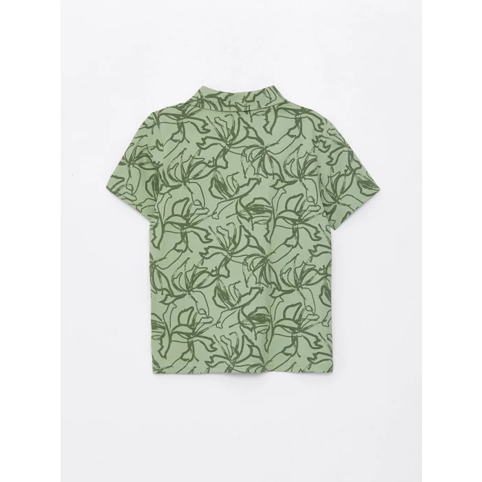 LCW Kids Yeşil Polo Yaka Baskılı Kısa Kollu Erkek Çocuk Tişört