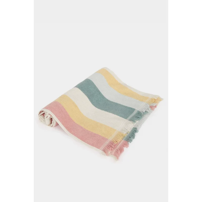 Defacto C1155 Çok Renkli Kadın Desenli Pamuklu Plaj Havlusu