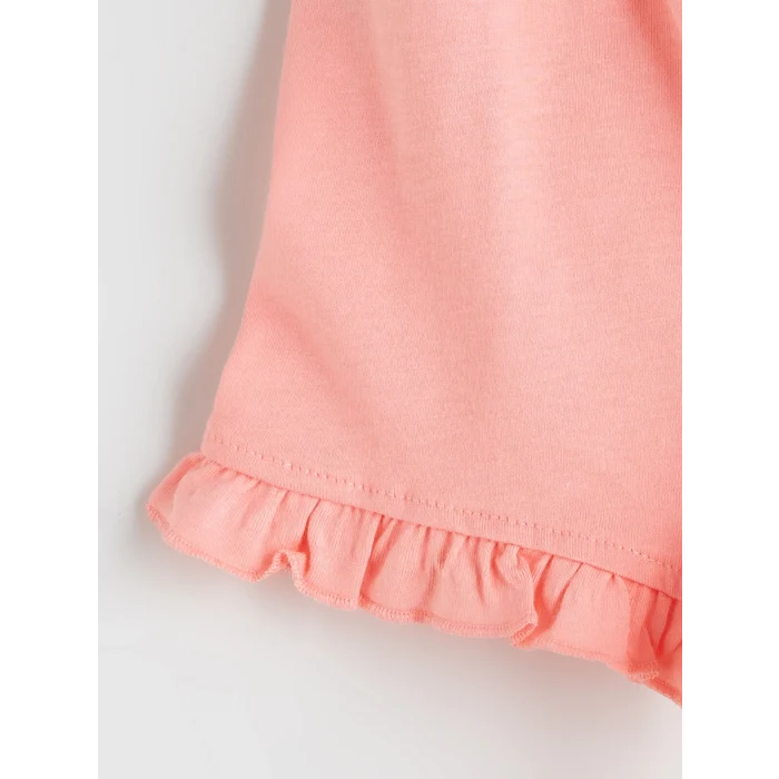 LCW baby Beyaz Meyve Baskılı Kız Bebek Tişört ve Şort 2li