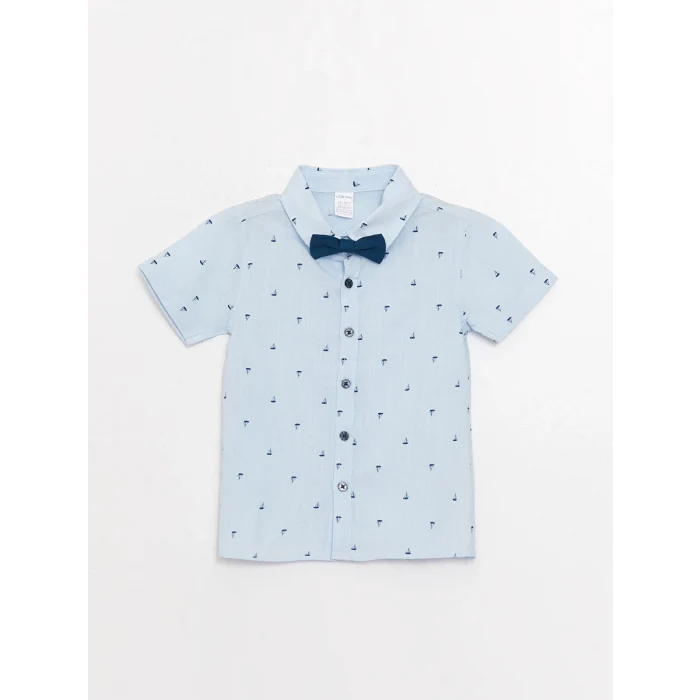 LCW baby Beyaz Kısa Kollu Baskılı Erkek Bebek 4lü Takım