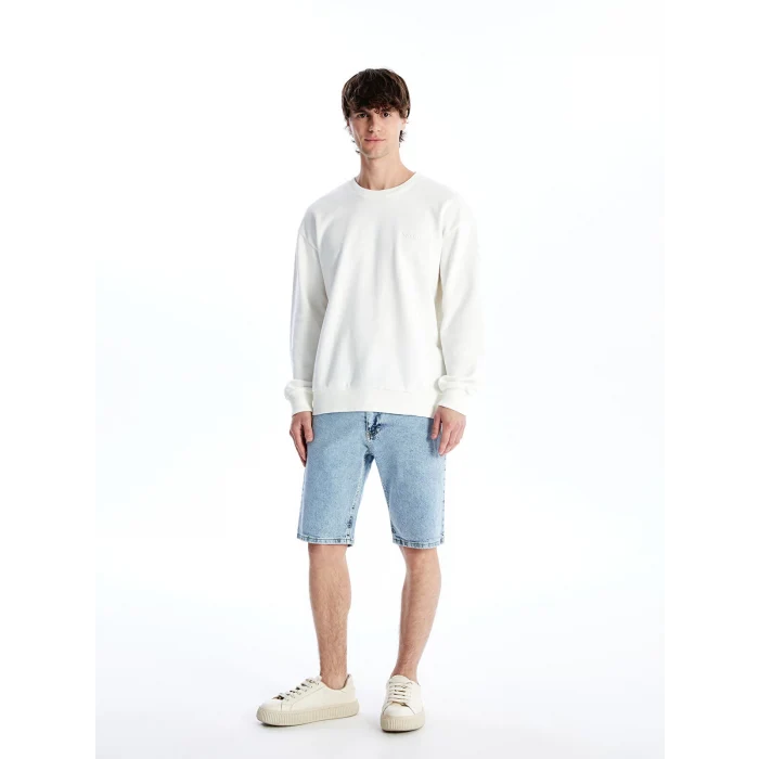 XSIDE Indigo Standart Kalıp Erkek Jean Şort