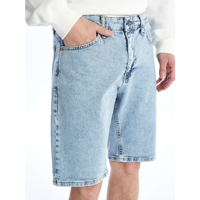 XSIDE Indigo Standart Kalıp Erkek Jean Şort