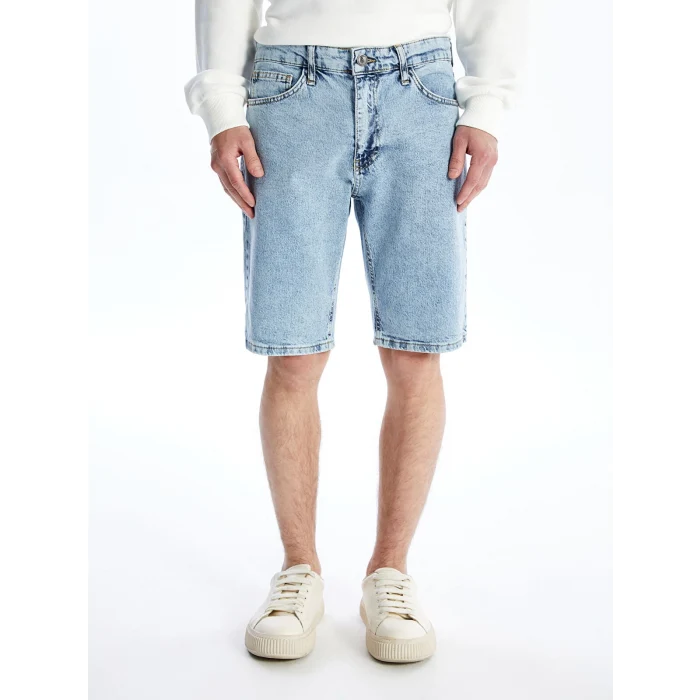 XSIDE Indigo Standart Kalıp Erkek Jean Şort