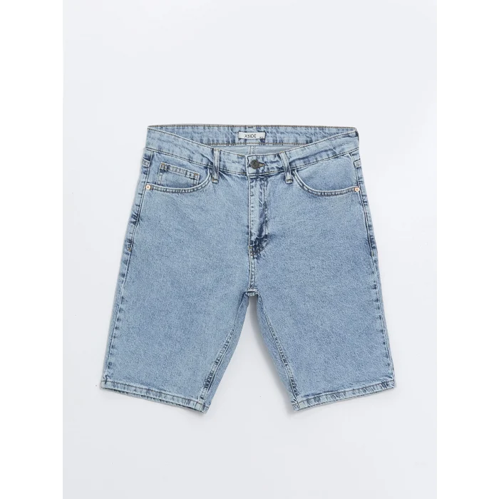 XSIDE Indigo Standart Kalıp Erkek Jean Şort