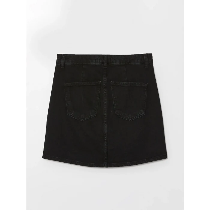 LCW Jeans Siyah Standart Fit Kadın Jean Etek