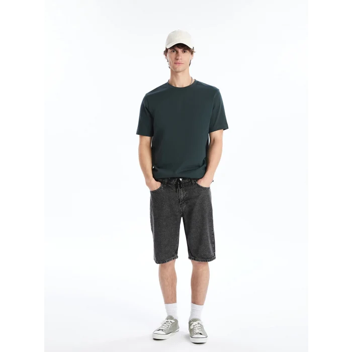 LCW Jeans Gri Standart Kalıp Erkek Jean Şort