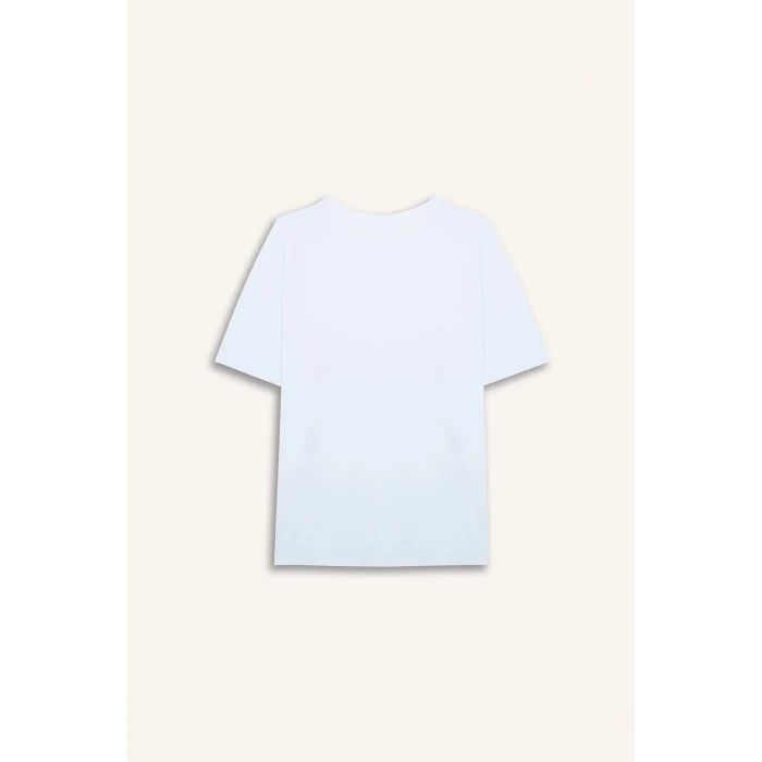 Defacto E3494 Mavi DeFactoFit Comfort Fit Bisiklet Yaka Sporcu Kısa Kollu Tişört