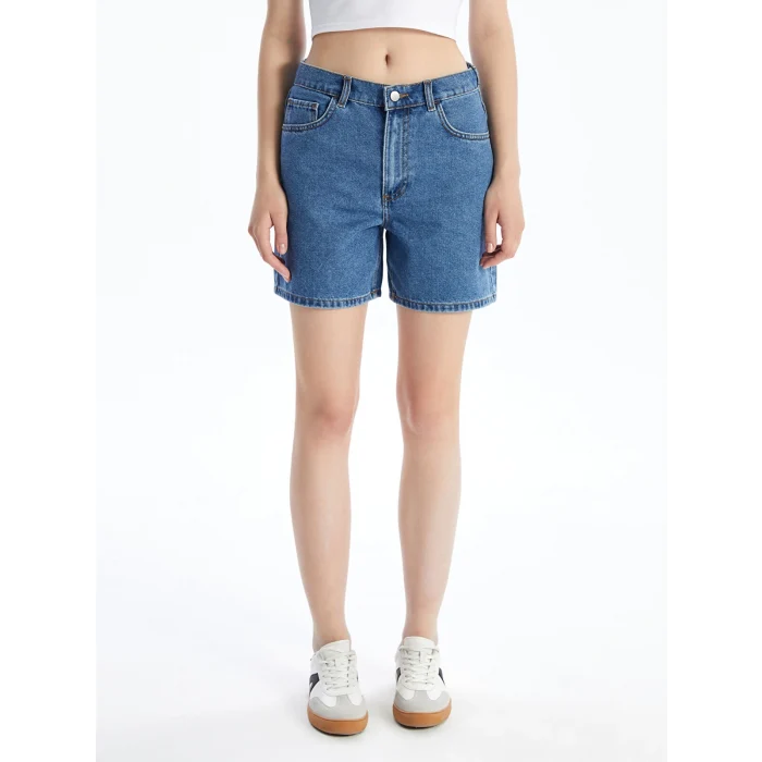 LCW Jeans Indigo Bermuda Fit Kadın Jean Şort
