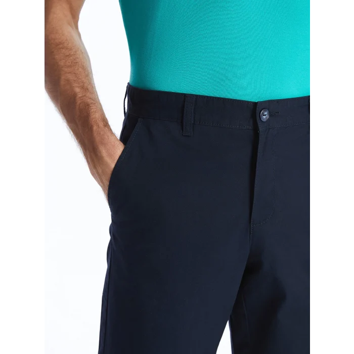 LCWAIKIKI Classic Lacivert Rahat Kalıp Gabardin Erkek Bermuda Şort