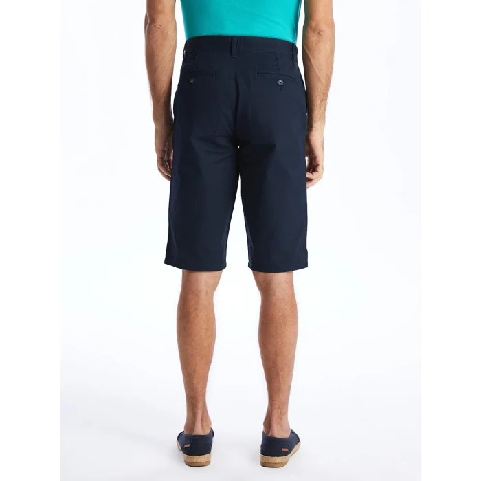 LCWAIKIKI Classic Lacivert Rahat Kalıp Gabardin Erkek Bermuda Şort