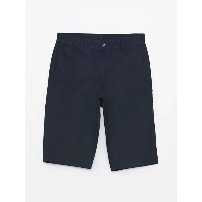 LCWAIKIKI Classic Lacivert Rahat Kalıp Gabardin Erkek Bermuda Şort