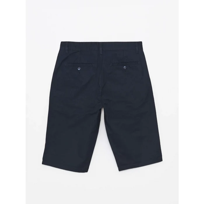 LCWAIKIKI Classic Lacivert Rahat Kalıp Gabardin Erkek Bermuda Şort