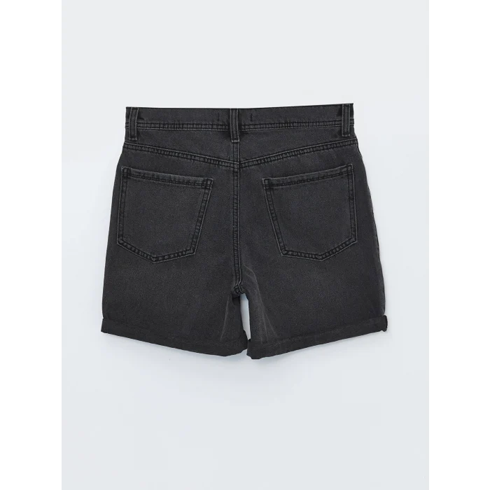 LCW Jeans Siyah Bermuda Fit Kadın Jean Şort