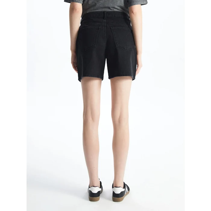 LCW Jeans Siyah Bermuda Fit Kadın Jean Şort