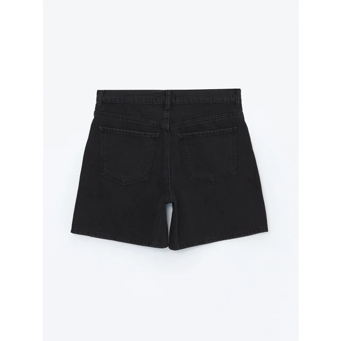 LCW Jeans Siyah Bermuda Fit Kadın Jean Şort