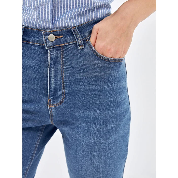 LCW Jeans Indigo Normal Bel Bermuda Fit Kadın Jean Şort