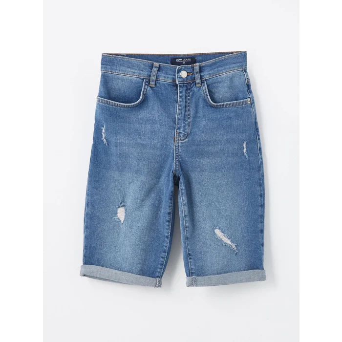 LCW Jeans Indigo Bermuda Fit Kadın Jean Şort