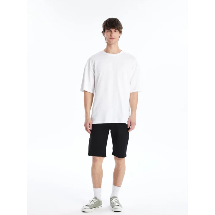 LCW Jeans Siyah Standart Kalıp Erkek Jean Şort