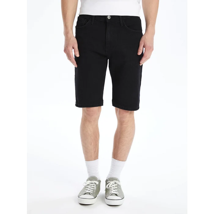 LCW Jeans Siyah Standart Kalıp Erkek Jean Şort