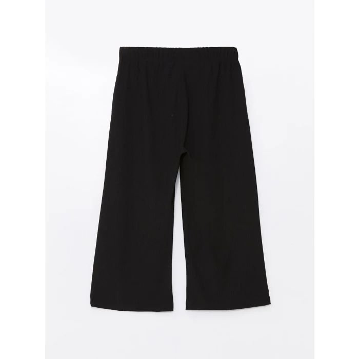 LCWAIKIKI Basic Siyah Kadın Beli Lastikli Düz Kapri